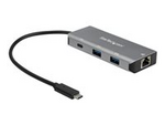USB C-hubb med 3 portar och Gigabit-Ethernet-RJ45 GbE-port