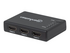 Manhattan HDMI Splitter 4-Port (Compact), 4K@30Hz, Displays output from x1 HDMI source to x4 HD displays (same output to four displays), AC Powered (cable 0.7m), Black, Three Year Warranty, Retail Box