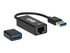 Eaton Tripp Lite Series USB-C, USB-A to RJ45 Gigabit Ethernet Network Adapter (2xM/F), USB 3.2 Gen 1, Black
