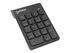 Manhattan Numeric Keypad, Wireless (2.4GHz), USB-A Micro Receiver, 18 Full Size Keys, Black, Membrane Key Switches, Auto Power Management, Range 10m, AAA Battery (included), Windows and Mac, Three Year Warranty, Blister