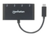 Manhattan USB-C Dock/Hub, Ports (x4): USB-A (x4), 5 Gbps (USB 3.2 Gen1 aka USB 3.0), External Power Supply Not Needed, Cable 20cm, SuperSpeed USB, Black, Three Year Warranty, Blister