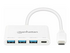 Manhattan - hubb - 3 USB-A och 1 USB-C-portar, strömleverans