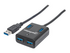 Manhattan USB-A 4-Port Hub, 4x USB-A Ports, 5 Gbps (USB 3.2 Gen1 aka USB 3.0), Bus Power, Fast charging x1 Port up to 0.9A or x4 Ports with power jack (not included), SuperSpeed USB, Black, Three Year Warranty, Blister