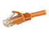 StarTech.com 1m CAT6 Ethernet Cable, 10 Gigabit Snagless RJ45 650MHz 100W PoE Patch Cord, CAT 6 10GbE UTP Network Cable w/Strain Relief, Orange, Wiring is UL Certified/TIA