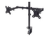 Manhattan TV & Monitor Mount, Desk, Full Motion, 2 Screens, Screen Sizes: 10-27", Black, Clamp Assembly, Dual Screen, VESA 75x75 to 100x100mm, Max 8kg (each), Lifetime Warranty monteringssats