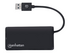 Manhattan USB-A 4-Port Hub, 4x USB-A Ports, 5 Gbps (USB 3.2 Gen1 aka USB 3.0), Bus Power, SuperSpeed USB, Black, Three Year Warranty, Box