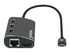 Manhattan USB-C Dock/Hub with Card Reader, Ports (x6): Ethernet, HDMI, USB-A (x3) and USB-C, With Power Delivery (100W) to USB-C Port (Note additional USB-C wall charger and USB-C cable needed), Aluminium, Black, 3 Year Warranty