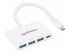 Manhattan - hubb - 3 USB-A och 1 USB-C-portar, strömleverans