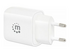 Manhattan Wall/Power Mobile Device Charger (Euro 2-pin), USB-C and USB-A ports, USB-C Output: 30W, USB-A Output: 18W, White, Phone/Tablet Charger, Three Year Warranty, Retail Box strömadapter