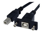 3 ft Panel Mount USB Cable B to B