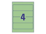 L4768 - Grön - 61 x 192 mm 400 stk (100 ark x 4) etiketter för filmappar
