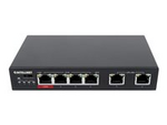 Intellinet - Switch - 3 x 10/100 (PoE+) + 1 x 10/100 (Hi-PoE) + 2 x 10/100 (upplänk)