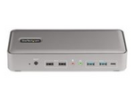 Dual-Laptop USB-C KVM Docking Station, Dual Monitor 4K 60Hz DisplayPort Dock, 5-Port USB Hub, GbE, 90W/45W Power Delivery to Two Laptops, Windows/Mac, 2-Host KVM Dock