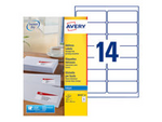Vit - 99.1 x 38.1 mm 350 etikett (er) (25 ark x 14 adresslappar