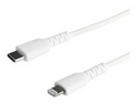StarTech.com 1m tålig, vitt USB-C till Blixtkabel - Hård, tålig aramifiber USB typ A till Blixtladdare/synkron strömsladd - Apple MFi-certifierad iPad/iPhone 12