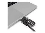 Ledge Lock Adaptor for MacBook Pro 13" M1 & M2 with Combination Cable Lock Silve
