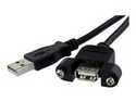 StarTech.com 3 ft Panel Mount USB Cable A to A F/M