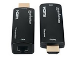 Manhattan 1080p@60Hz Compact HDMI over Ethernet Extender Kit, Extends Distances of Signal up to 60m with a Single Cat6 Ethernet Cable, Transmitter and Receiver included, Power over Cable, Ultra Slim Design, Three Year Warranty, Black