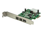 2b 1a 1394 PCI Express FireWire-kortadapter med 3 portar