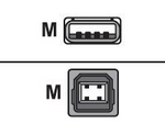 USB-kabel - USB (hane) till USB typ B (hane)