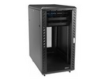18U 19" Server Rack Cabinet, 4 Post Adjustable Depth (6-32")Locking Knock Down Network/Computer Equipment Enclosure, Mobile with Glass Door & Casters, HP ProLiant ThinkServer