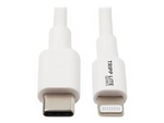 Tripp Lite Series USB-C to Lightning Sync/Charge Cable (M/M), MFi Certified, White, 3 ft. (0.9 m)