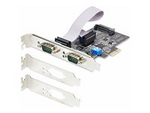 2-Port Serial PCIe Card, Dual-Port PCI Express to RS232/RS422/RS485 (DB9) Serial Card, Low-Profile Brackets Incl., 16C1050 UART, TAA-Compliant, Windows/Linux, TAA Compliant