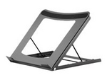 Manhattan Laptop and Tablet Stand, Adjustable (5 positions), Suitable for all tablets and laptops up to 15.6", Portable and Lightweight, Steel, Black, Lifetime Warranty