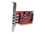 PCI-kortadapter med 4 USB 3.0-portar och SATA/SP4-ström