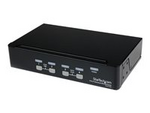 Professionell VGA USB KVM-switch med 4 portar och hubb