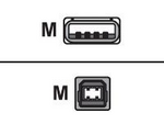 USB-kabel - USB typ B (hane) till USB (hane)