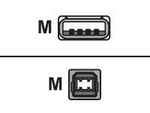 USB-kabel - USB (hane) till USB typ B (hane)