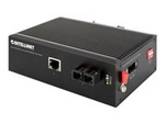 Intellinet Industrial Fast Ethernet Media Converter, 100Base-TX to 100Base-FX (SC) Single-mode, 20 km, IP40-rated Metal Housing, DIN-rail Mount