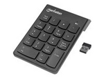 Manhattan Numeric Keypad, Wireless (2.4GHz), USB-A Micro Receiver, 18 Full Size Keys, Black, Membrane Key Switches, Auto Power Management, Range 10m, AAA Battery (included), Windows and Mac, Three Year Warranty, Blister