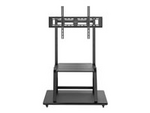 Manhattan TV & Monitor Mount, Trolley Stand, 1 screen, Screen Sizes: 37-100", Black, VESA 200x200 to 800x600mm, Max 150kg, Shelf and Base for Laptop or AV device, Height-adjustable to four levels: 862, 916, 970 and 1024mm, LFD, Lifetime Warranty