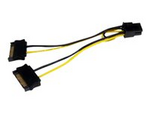 6in SATA Power to 6 Pin PCI Express Video Card Power Cable Adapter