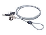 Manhattan Mobile Security Laptop Lock, Key Lock, 1.4m, Compatible with Kensington style locks, Strong Steel Cable (3mm thick), Diecast Zinc Alloy Lock, All Metal Construction Resist Tampering, Two Keys Included, Clear PVC Jacket, Lifetime Warranty, Blister