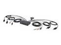 StarTech.com 2-Port Dual-Monitor DisplayPort Cable KVM Switch, 4K 60Hz, Compact KVM with 5ft/1.5m USB-A/DisplayPort/Audio Integrated Cables, Bus Powered