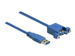 USB-kabel - USB (hane) till USB (hona) skruvbar