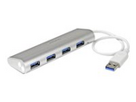 Bärbar USB 3.0-hubb med 4 portar och inbyggd kabel