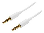 2m White Slim 3.5mm Stereo Audio Cable
