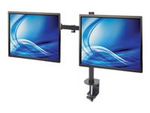 Manhattan TV & Monitor Mount, Desk, Full Motion, 2 Screens, Screen Sizes: 10-27", Black, Clamp Assembly, Dual Screen, VESA 75x75 to 100x100mm, Max 8kg (each), Lifetime Warranty