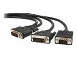 6 ft DVI-I Male to DVI-D Male and HD15 VGA Male Video Splitter Cable