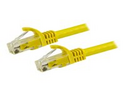 StarTech.com 15m CAT6 Ethernet Cable, 10 Gigabit Snagless RJ45 650MHz 100W PoE Patch Cord, CAT 6 10GbE UTP Network Cable w/Strain Relief, Yellow, Wiring is UL Certified/TIA