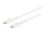 Manhattan USB-C to Lightning Cable, Charge & Sync, 0.5m, White, For Apple iPhone/iPad/iPod, Male to Male, MFi Certified (Apple approval program), 480 Mbps (USB 2.0), Hi-Speed USB, Lifetime Warranty, Box