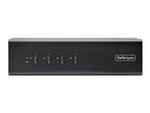 4-Port Dual-Monitor DisplayPort KVM Switch, 4K 60Hz, 2x USB 5Gbps Hub Ports, 2x USB 2.0 HID Ports, Hotkey and Push-Button Switching, TAA Compliant