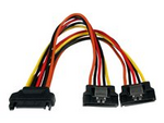 6in Latching SATA Power Y Splitter Cable Adapter