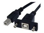 1 ft Panel Mount USB Cable B to B