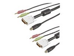 6 ft 4-in-1 USB DVI KVM Cable with Audio and Microphone