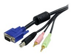 6 ft 4-in-1 USB VGA KVM Switch Cable with Audio and Microphone